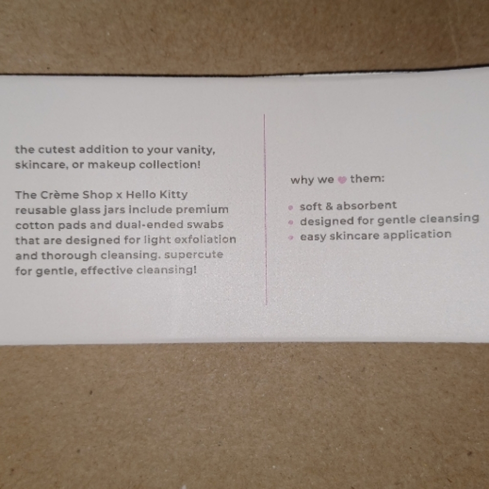 Last Set! Hello Kitty Glass Jar Vanity Set w/Cotton Swabs & Pads, Gold - Picture 6 of 6